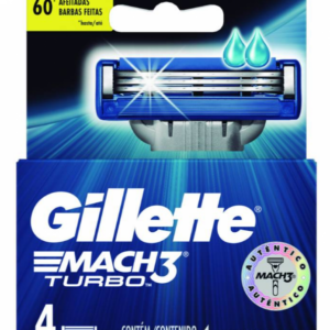 Gillette Mach3 Turbo Razor Blades 4 units.