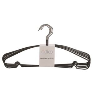 PERCHA METAL PVC SET 6PC 68FX32-6BLACK