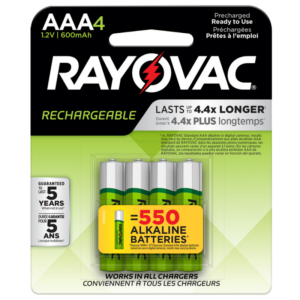 RAYOVAC RECHARGEABLE BATTERY 4AAA NM-724