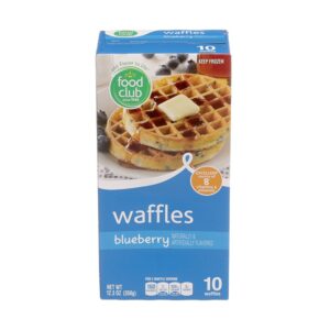 Food Club Blueberry Flavored Frozen Waffles 10 Units/Pack