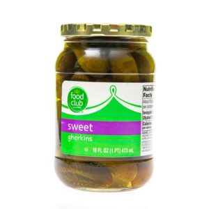 Food Club Gherkins Sweet Whole Pickles 16 Oz