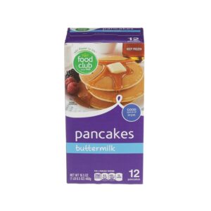 Food Club Frozen Buttermilk Pancakes 12 Units/Pack