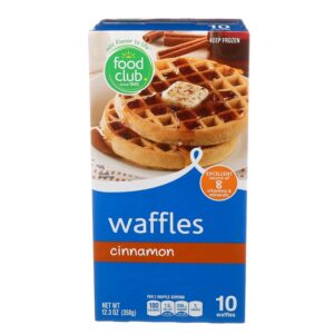 Food Club Frozen Cinnamon Waffles 12.3 Oz