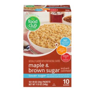 Food Club Reduced Sugar Maple/ Brown Sugar Instant Oatmeal 10 Units/Pack