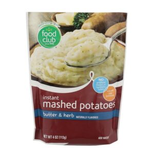 Food Club Instant Mashed Potatoes Butter Herb Flavor 4 Oz