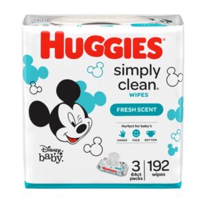 Simply Clean Huggies Baby Wipes 192 Und/Pack