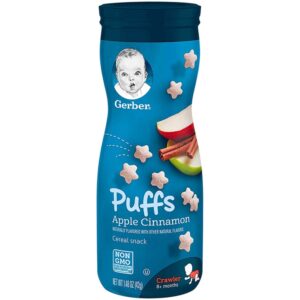 Gerber Graduates Puffs Apple Cinnamon Cereal Snack 1.48 Oz