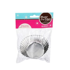 Disposable Cupcake Liners, Bright Silver Color.