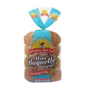 Mi Trigo Molino Del Sol Whole Wheat Mini Baguette Bread 8 Units/Pack