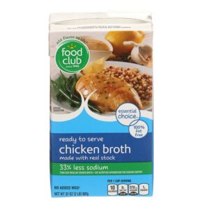 Food Club Reduced Sodium Chicken Broth 32 Oz