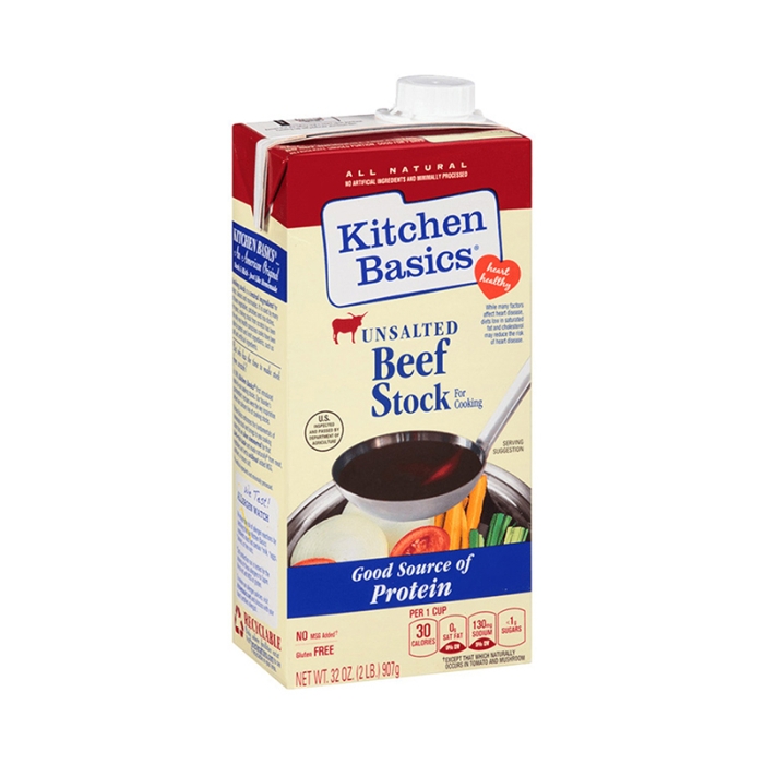 Kitchen Basics Unsalted Beef Liquid Broth 32 Oz