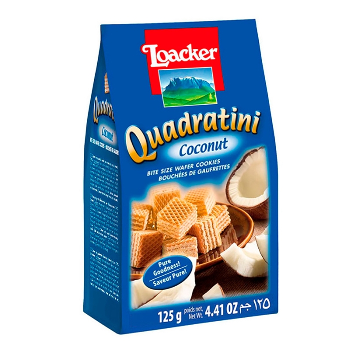 Quadratini Coconut Loacker Cookies 125 Gr