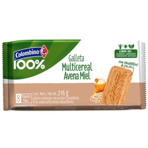 Colombina Multigrain Oatmeal and Honey Cookies 216 Gr