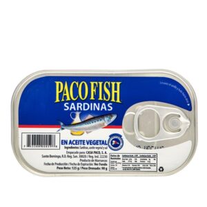 Paco Fish Sardines In Vegetable Oil 125 Gr