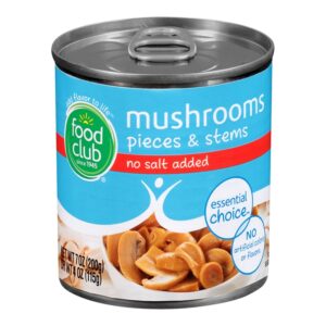 Food Club No Salt Added Sliced Mushrooms 4 Oz