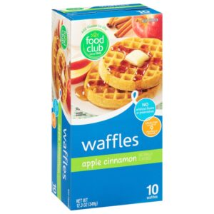 Food Club Frozen Apple Cinnamon Waffles 10 Units/Pack