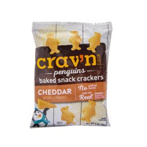 Crav'N Penguin Shaped Cheddar Cheese Flavored Crackers 1 Oz