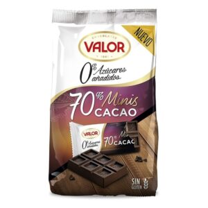 Mini Dark Chocolate Tablets 70% Cocoa Valor 144 Gr