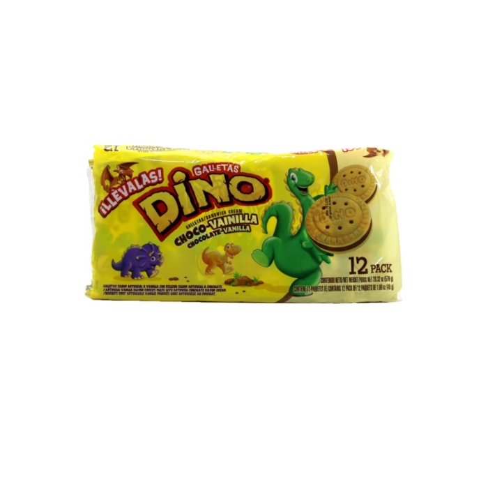 Dino Choco Vanilla Sandwich Cookie 12 Units/Pack
