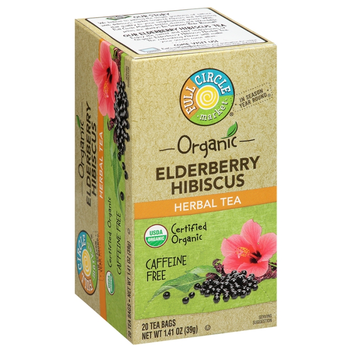 Full Circle Organic Elderberry Berry Flavor Tea 20 Count/Pack