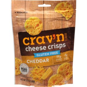 Cravn Flavor Gluten Free Cheddar Cheese Crisps 2.12 Oz