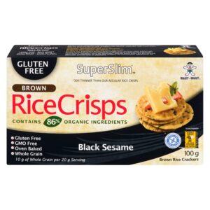 Superslim Black Sesame Gluten Free Rice Crackers 100 Gr