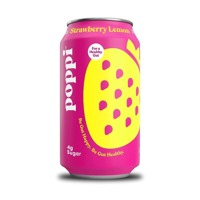 Poppi Strawberry Lemon Prebiotic Soda 12 Oz
