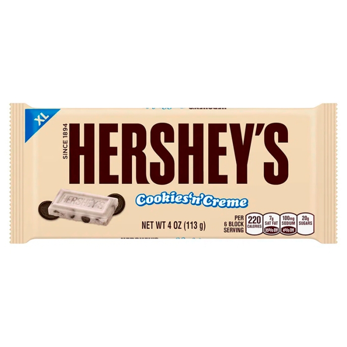 Hershey's Cookies 'n' Creme Xl Chocolate 4 Onz