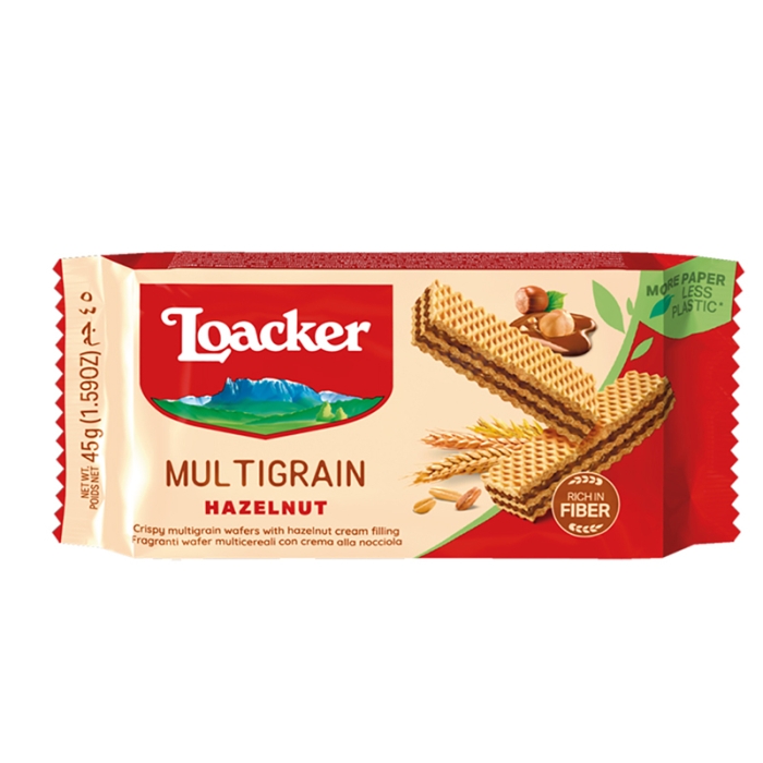 Loacker Hazelnut Flavor Multigrain Cookies 175 Gr