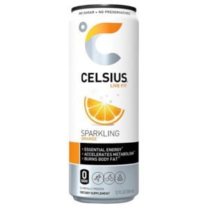Celsius Orange Flavor Sparkling Flavored Water 12 Oz