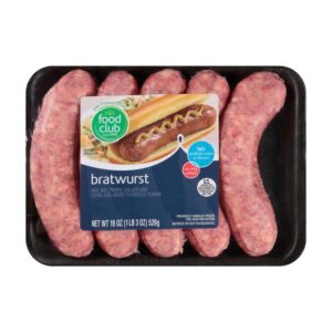 Food Club Bratwurst Sausage 19 Oz