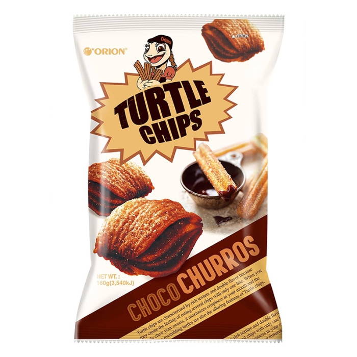 Orion Turtle Choco Churro Chips 160 Gr