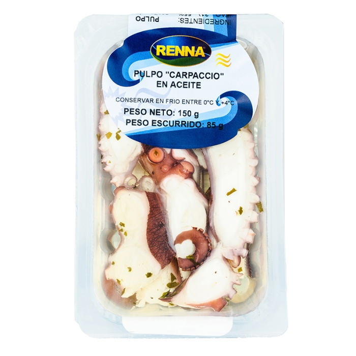 Renna Octopus Carpaccio in Oil 150 Gr