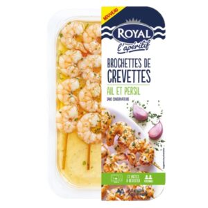 Royal Garlic Shrimp Skewers 145 Gr