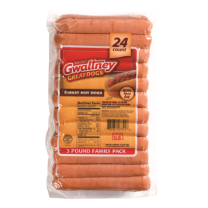 GWALTNEY HOT DOG TURKEY SAUSAGES 24/1