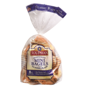 TOUFAYAN MINI PLAIN CUT BAGEL BREAD 18 OZ