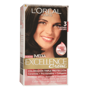 Loreal Excellence 3 Dark Chestnut Dye.