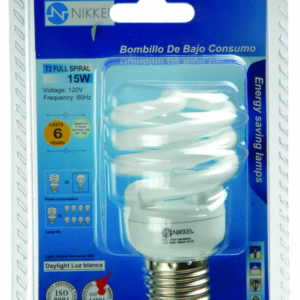 Nikkei t2 Spiral Light Bulb 15 W.