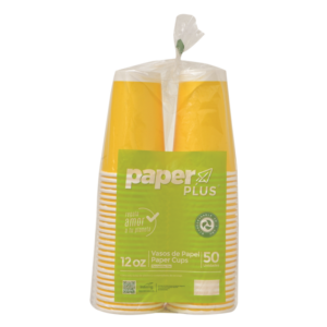 PAPER PLUS YELLOW CUP 12 OZ 50 UN