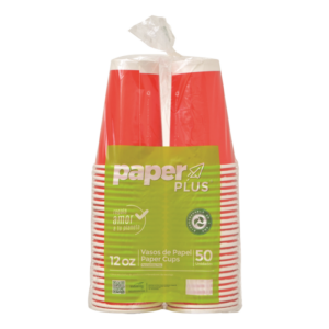 PAPER PLUS RED CUP 12 OZ 50 UN