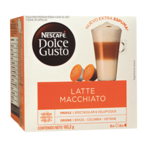 Nescafé Dolce Gusto Latte Macchiato Capsules 8 prepared cups.