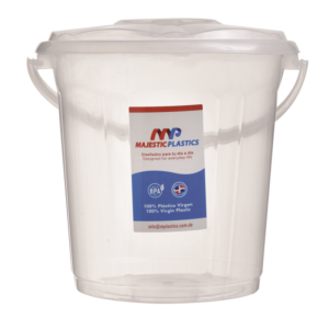 MAJESTIC TRANSPARENT PLASTIC BUCKET C/T 9 LIT
