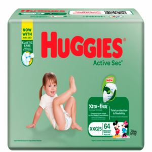 Huggies Active Sec Diapers T 5/XXG Big Pack 62 units.